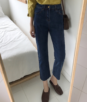 大码牛仔直筒裤女胖妹妹原宿阔腿九分裤大象腿女生潮