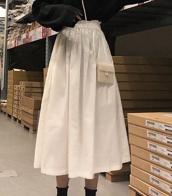 中长裙宽松显瘦百褶裙子夏