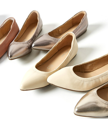 羊皮软底尖头平跟浅口单鞋优雅轻奢