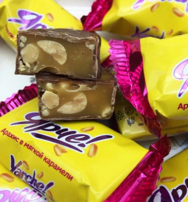 KDV巧克力黄皮花生夹心糖果牛轧糖婚庆喜糖500g