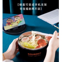 不锈钢泡面碗带盖学生单个宿舍饭盒易洗可沥水大号容量上班族